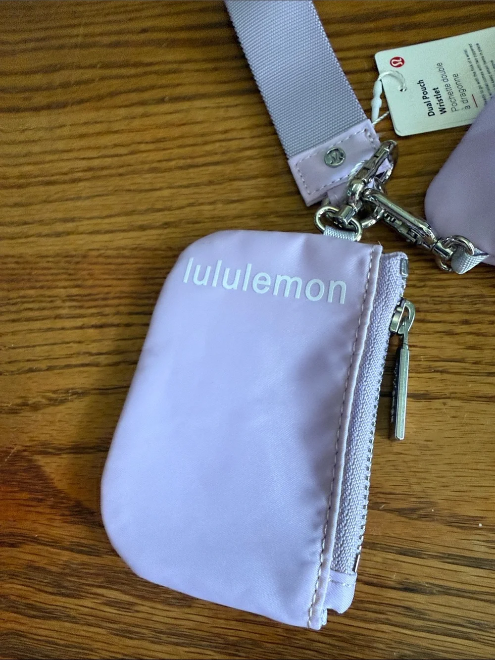 lululemon white Dual Pouch Wristlet Tag